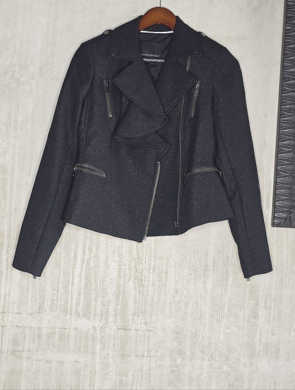 Banana Republic Black Glittery Jacket Size 2